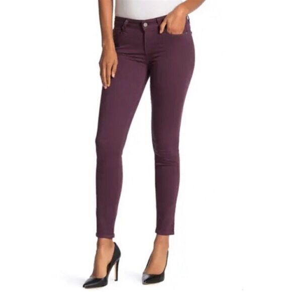 Revolve PAIGE Verdugo Ankle Vamp Red Purple Skinny Jeans - Picture 2 of 9